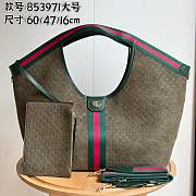 Okify Gucci Giglio Large Tote Bag Brown Olive 60x47x16cm - 1