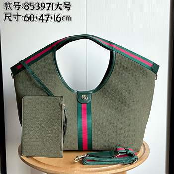 Okify Gucci Giglio Large Tote Bag Green 60x47x16cm