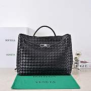 Okify Bottega Veneta Andiamo Bag Black Silver Hardware 45x34x22cm - 1