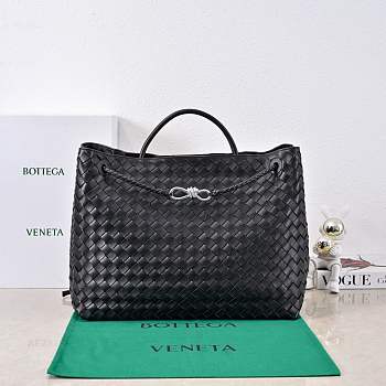 Okify Bottega Veneta Andiamo Bag Black Silver Hardware 45x34x22cm