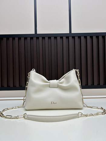 Okify Dior Small Bow Bag White Lambskin 27x18x8cm