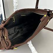 Okify Prada Bonnie Bag Dark Brown Suede 38x24x12cm - 3