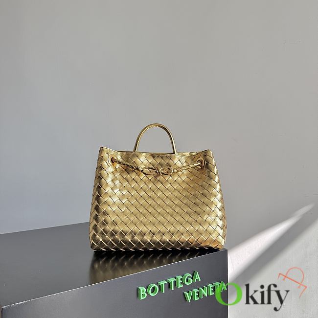 Okify Bottega Veneta Medium Andiamo Bag Gold 32x24x12cm - 1