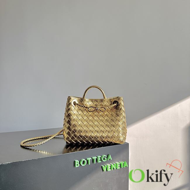 Okify Bottega Veneta Small Andiamo Bag Gold 25x22x10cm - 1
