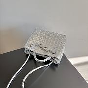Okify Bottega Veneta Small Andiamo Bag Silver 25x22x10cm - 2
