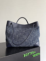 Okify Bottega Veneta Large Andiamo Bag Denim Blue 42x35x18cm  - 5