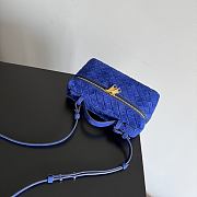 Okify Bottega Veneta Bang Bang Vanity Case Bag Dark Blue Suede 22x12.5x5cm - 4