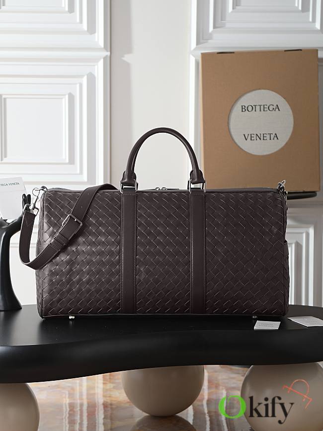 Okify Bottega Veneta Duffle Bag Dark Brown 55x29x24cm - 1
