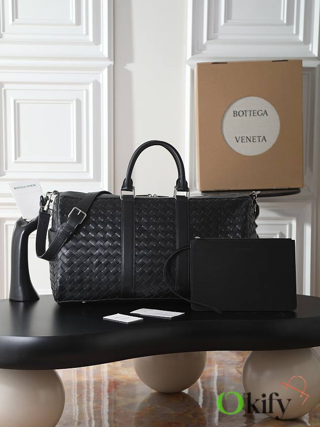 Okify Bottega Veneta Duffle Bag Black 50x27x24cm - 1