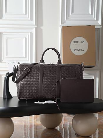 Okify Bottega Veneta Duffle Bag Dark Brown 50x27x24cm