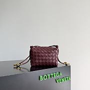 Okify Bottega Veneta Mini Loop Metal Knot Bag Dark Red 17x11x6cm - 5