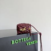 Okify Bottega Veneta Mini Loop Metal Knot Bag Dark Red 17x11x6cm - 6