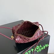 Okify Bottega Veneta Mini Loop Metal Knot Bag Dark Red 17x11x6cm - 2