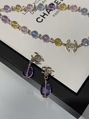 Okify CC 26C Light Gold Earrings With Purple Flat Glass Bead - 3