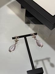 Okify CC 26C Light Gold Earrings With Pink Flat Glass Bead - 6