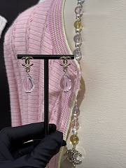 Okify CC 26C Light Gold Earrings With Pink Flat Glass Bead - 4