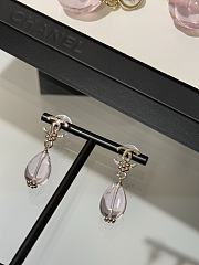 Okify CC 26C Light Gold Earrings With Pink Flat Glass Bead - 1