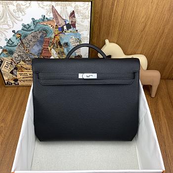 Okify Hermes Kelly Depeches 36 Briefcase Black Togo
