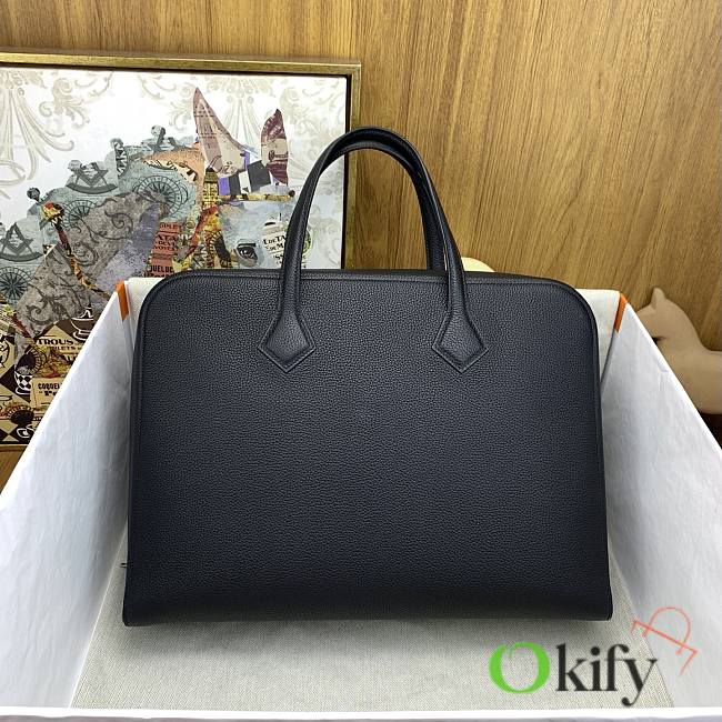 Okify Hermes Victoria Light Briefcase Black 38cm - 1