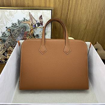 Okify Hermes Victoria Light Briefcase Golden Brown 38cm