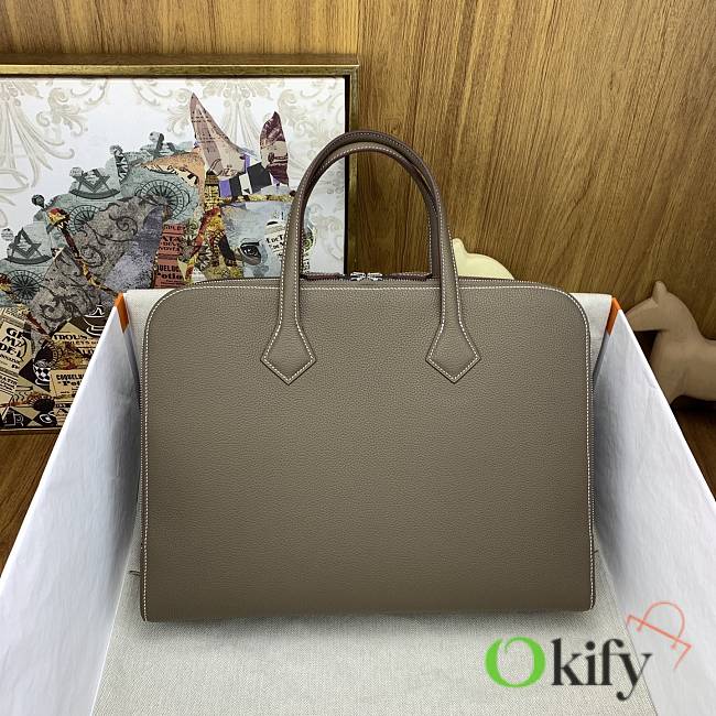 Okify Hermes Victoria Light Briefcase Gray 38cm - 1