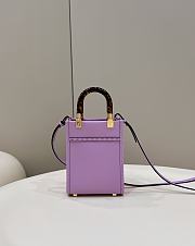 Okify Fendi Sunshine Mini Tote Bag Purple 18x13x6cm - 4