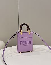 Okify Fendi Sunshine Mini Tote Bag Purple 18x13x6cm - 5