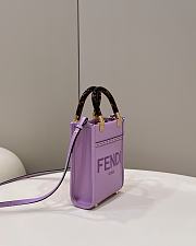 Okify Fendi Sunshine Mini Tote Bag Purple 18x13x6cm - 6