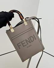 Okify Fendi Sunshine Mini Tote Bag Gray 18x13x6cm - 2