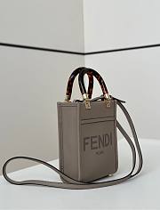 Okify Fendi Sunshine Mini Tote Bag Gray 18x13x6cm - 3
