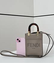 Okify Fendi Sunshine Mini Tote Bag Gray 18x13x6cm - 1