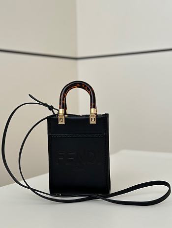 Okify Fendi Sunshine Mini Tote Bag Black 18x13x6cm