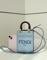 Okify Fendi Sunshine Mini Tote Bag Light Blue 18x13x6cm - 2