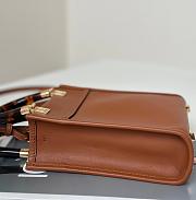 Okify Fendi Sunshine Mini Tote Bag Brown 18x13x6cm - 6