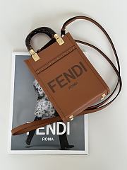 Okify Fendi Sunshine Mini Tote Bag Brown 18x13x6cm - 4