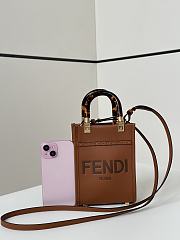 Okify Fendi Sunshine Mini Tote Bag Brown 18x13x6cm - 2