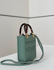 Okify Fendi Sunshine Mini Tote Bag Sage Green 18x13x6cm - 5