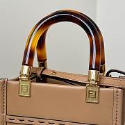 Okify Fendi Sunshine Mini Tote Bag Light Brown 18x13x6cm - 2