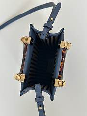 Okify Fendi Sunshine Mini Tote Bag Dark Blue 18x13x6cm - 4