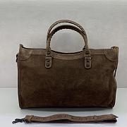 Okify Balenciaga Le City Extra Large Bag Dark Brown Suede 46x30x17cm - 3