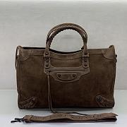 Okify Balenciaga Le City Extra Large Bag Dark Brown Suede 46x30x17cm - 1