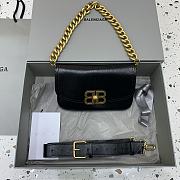 Okify Balenciaga Small BB Soft Flap Bag Black With Gold Hardware 23.5x14cm - 1