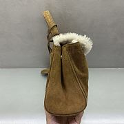 Okify Balenciaga Rodeo Mini Bag Brown Suede With Wool 22x17x8cm - 6