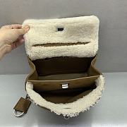 Okify Balenciaga Rodeo Mini Bag Brown Suede With Wool 22x17x8cm - 5