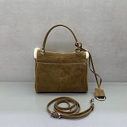 Okify Balenciaga Rodeo Mini Bag Brown Suede With Wool 22x17x8cm - 3