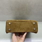Okify Balenciaga Rodeo Mini Bag Brown Suede With Wool 22x17x8cm - 2