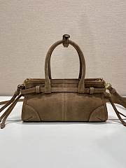 Okify Prada Bonnie Bag Brown Suede 23.5x12x9cm 1BA486  - 5