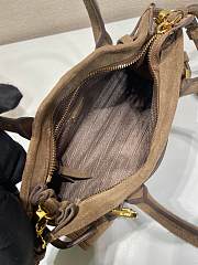 Okify Prada Bonnie Bag Brown Suede 23.5x12x9cm 1BA486  - 6