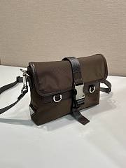 Okify Prada Re-Nylon And Leather Smartphone Case Bag Brown 2ZT071 19x13x5.5cm - 4