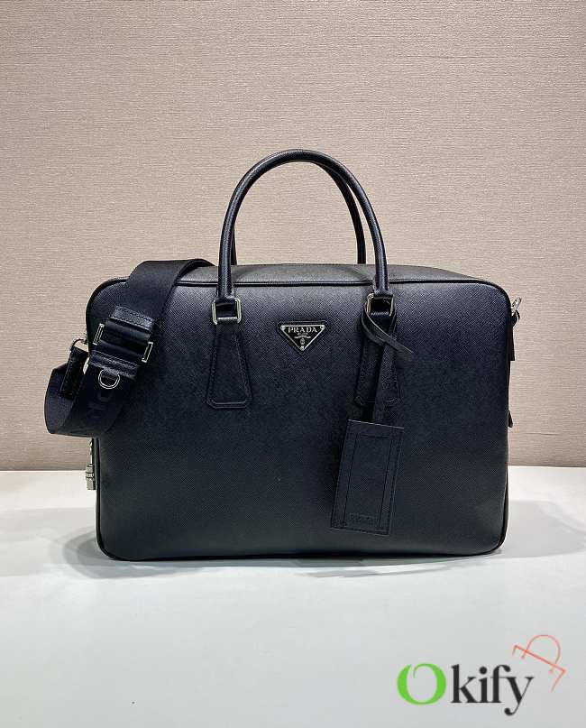 Okify Prada Black Briefcase 2VE028 40x27x10.5cm - 1
